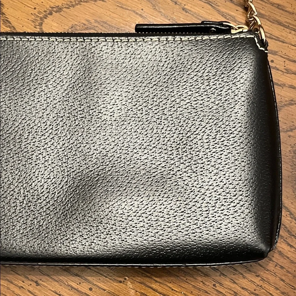 Kate Spade‎ Black Leather Zip Chain Baguette Bag